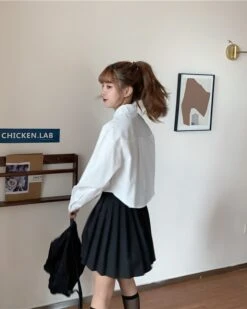 White Crop Shirt | Yuna - ITZY 38 White Crop Shirt | Yuna - ITZY -Amped Apparel White Crop Shirt Yuna ITZY 10