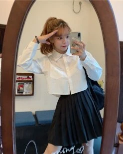 White Crop Shirt | Yuna - ITZY 35 White Crop Shirt | Yuna - ITZY -Amped Apparel White Crop Shirt Yuna ITZY 11