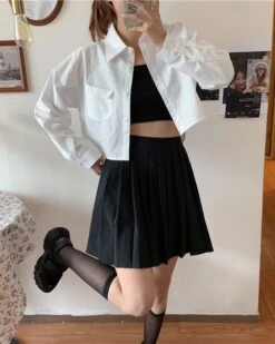 White Crop Shirt | Yuna - ITZY 37 White Crop Shirt | Yuna - ITZY -Amped Apparel White Crop Shirt Yuna ITZY 12