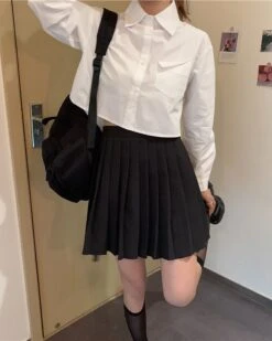 White Crop Shirt | Yuna - ITZY 34 White Crop Shirt | Yuna - ITZY -Amped Apparel White Crop Shirt Yuna ITZY 13