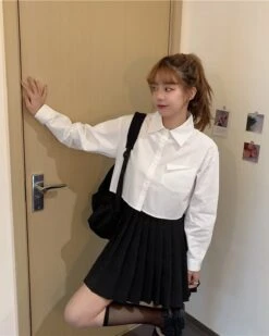 White Crop Shirt | Yuna - ITZY 33 White Crop Shirt | Yuna - ITZY -Amped Apparel White Crop Shirt Yuna ITZY 14