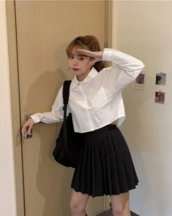 White Crop Shirt | Yuna - ITZY 30 White Crop Shirt | Yuna - ITZY -Amped Apparel White Crop Shirt Yuna ITZY 18