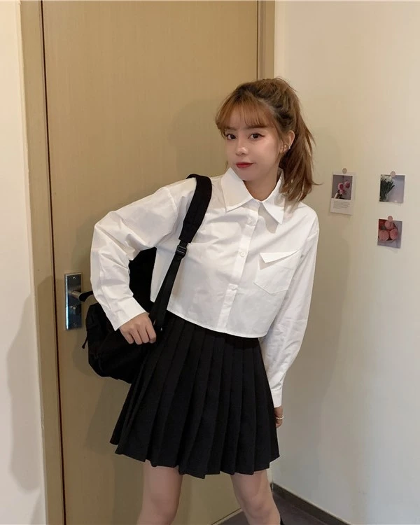 White Crop Shirt | Yuna - ITZY 3 White Crop Shirt | Yuna - ITZY