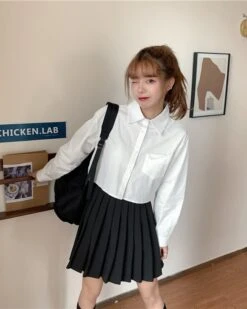 White Crop Shirt | Yuna - ITZY 28 White Crop Shirt | Yuna - ITZY -Amped Apparel White Crop Shirt Yuna ITZY 5