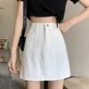 White Denim Mini Skirt | Danielle - NewJeans -Amped Apparel White Denim Mini Skirt Danielle NewJeans 7 600x734 1