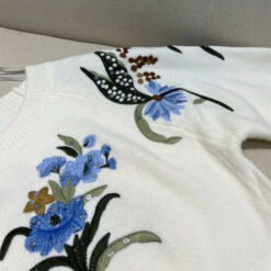 White Flower Embroidered Knitted Sweater | Eunwoo - Astro -Amped Apparel White Flower Embroidered Knitted Sweater Eunwoo Astro 6 600x600 1
