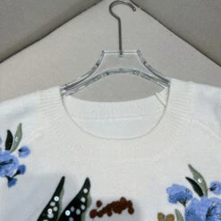 White Flower Embroidered Knitted Sweater | Eunwoo - Astro -Amped Apparel White Flower Embroidered Knitted Sweater Eunwoo Astro 7 600x600 1