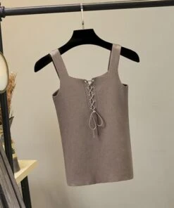 White Lace-Up Sleeveless Top | Hwasa - Mamamoo -Amped Apparel White Lace Up Sleeveless Top Hwasa Mamamoo 10 600x719 1