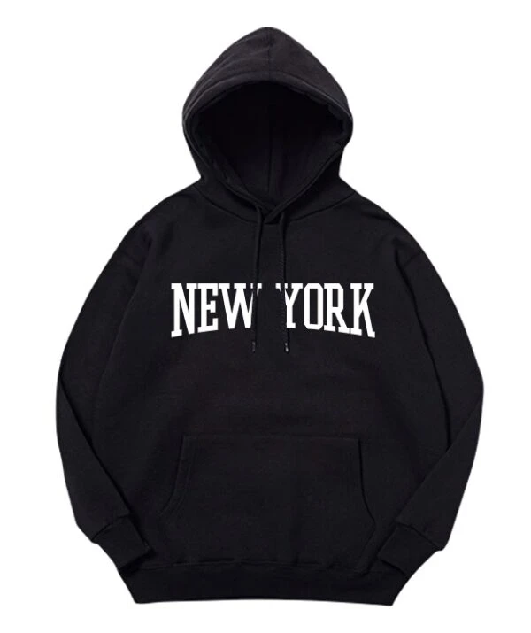 White New York Print Hoodie | Hyunjin - Stray Kids 4 White New York Print Hoodie | Hyunjin - Stray Kids - Image 2