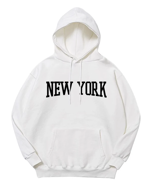 White New York Print Hoodie | Hyunjin - Stray Kids 3 White New York Print Hoodie | Hyunjin - Stray Kids
