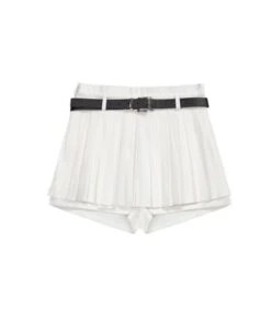 White Protruding Pleated Skorts | Haerin - NewJeans -Amped Apparel White Protruding Pleated Skorts Haerin NewJeans 9 600x687 1