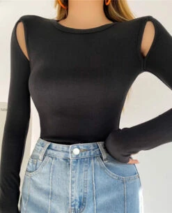 White Shoulder Cut Out Top | Irene - Red Velvet -Amped Apparel White Shoulder Cut Out Top Irene Red Velvet black 2 e1666334782154 600x741 1