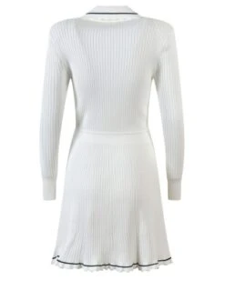 White Slanted Buttons Polo Dress | Joy - Red Velvet -Amped Apparel White Slanted Buttons Polo Dress Joy Red Velvet 14 600x750 1