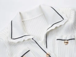 White Slanted Buttons Polo Dress | Joy - Red Velvet -Amped Apparel White Slanted Buttons Polo Dress Joy Red Velvet 17 600x450 1