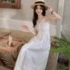 White Soft V-Neck Midi Dress | Yiren - Everglow -Amped Apparel White Soft V Neck Midi Dress Yiren Everglow 5 600x824 1