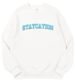 White "Staycation" Sweatshirt | Suga - BTS