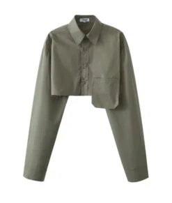 White Raw Hem Pocket Shirt | Winter - Aespa -Amped Apparel Winter Aespa White Raw Hem Pocket Shirt 15 600x708 1