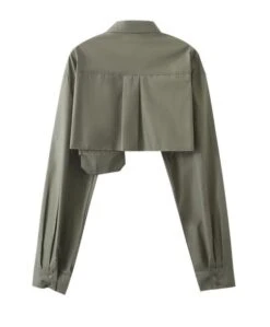 White Raw Hem Pocket Shirt | Winter - Aespa -Amped Apparel Winter Aespa White Raw Hem Pocket Shirt 4 600x726 1