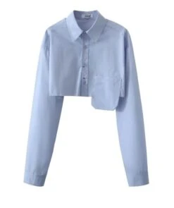 White Raw Hem Pocket Shirt | Winter - Aespa -Amped Apparel Winter Aespa White Raw Hem Pocket Shirt 6 600x717 1