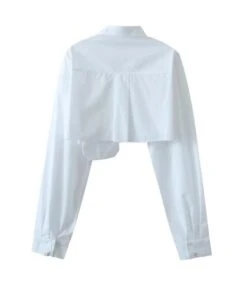 White Raw Hem Pocket Shirt | Winter - Aespa -Amped Apparel Winter Aespa White Raw Hem Pocket Shirt 8 600x730 1