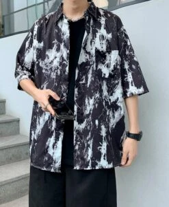 Black Paint Splattered Shirt | Winwin - NCT -Amped Apparel Winwin NCT Black Paint Splattered Shirt 1 600x731 1