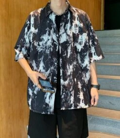 Black Paint Splattered Shirt | Winwin - NCT -Amped Apparel Winwin NCT Black Paint Splattered Shirt 5 600x690 1