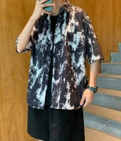 Black Paint Splattered Shirt | Winwin - NCT -Amped Apparel Winwin NCT Black Paint Splattered Shirt 6 600x695 1