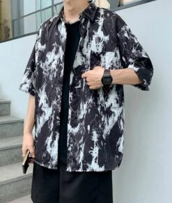 Black Paint Splattered Shirt | Winwin - NCT -Amped Apparel Winwin NCT Black Paint Splattered Shirt 9 600x708 1