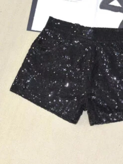 Black Shiny Shorts | Wonyoung - IVE -Amped Apparel Wonyoung Black Shiny Crop Top and Shorts 7 600x801 1