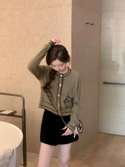 Black High-Waisted Velvet Shorts | Wonyoung - IVE -Amped Apparel Wonyoung IVE Black High Waisted Velvet Shorts 4 scaled 600x800 1