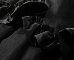 Black Ruffled Tulle Mini Skirt | Wonyoung - IVE -Amped Apparel Wonyoung IVE Black Ruffled Tulle Mini Skirt 7 600x483 1