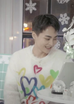 White Love Embroidered Sweatshirt | Xiumin - EXO -Amped Apparel Xiumin EXO Love Embroidered Sweater 1 e1612836339428