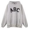 Grey "ABC" Oversized Hoodie | Yangyang - NCT -Amped Apparel Yangyang NCT Grey ABC Oversized Hoodie 5 600x688 1