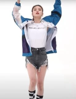 Grey Ripped Denim Shorts | Yeji - ITZY -Amped Apparel Yeji ITZY Grey Ripped Denim Shorts 1 600x784 1