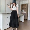 Black Flowy Long Skirt | Yeri - Red Velvet -Amped Apparel Yeri Red Velvet Black Flowy Long Skirt 6 600x800 1