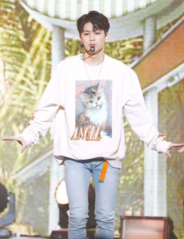 Beige Cat Painting Sweatshirt | Yunhyeong - IKON 11 Beige Cat Painting Sweatshirt | Yunhyeong - IKON - Image 9