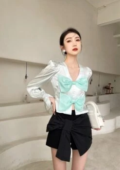 Black Bow Skort | Yuqi - (G)I-DLE -Amped Apparel Yuqi GI DLE Black Bow Skort 28 600x851 1