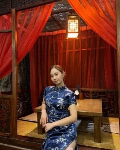 Blue Traditional Silk Dress | Yuri - Girls Generation -Amped Apparel Yuri Girls Generation Blue Traditional Silk Dress 1 600x750 1