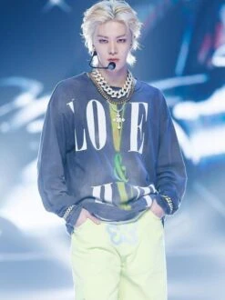 Grey "Love & Hvte" Sweatshirt | Yuta - NCT -Amped Apparel Yuta NCT Grey Love Hvte Sweatshirt 2 600x801 1