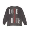Grey "Love & Hvte" Sweatshirt | Yuta - NCT -Amped Apparel Yuta NCT Grey Love Hvte Sweatshirt 3 600x770 1