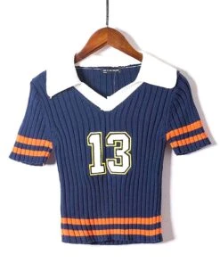 Red Cropped Collared Polo Shirt | Seulgi - Red Velvet -Amped Apparel red velvet seulgi irene crop top5