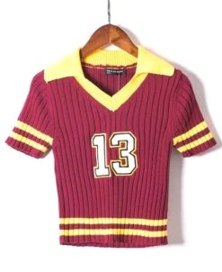 Red Cropped Collared Polo Shirt | Seulgi - Red Velvet -Amped Apparel red velvet seulgi irene crop top6